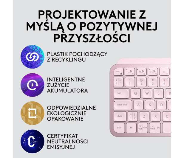 LOGITECH LOGITECH Klawiatura MX Keys Mini rózowa 920-010500 - 680464 - zdjęcie 10